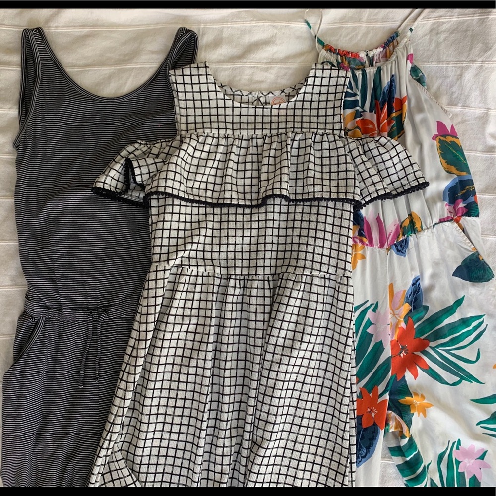 Two cute jumpsuit with One cute dress!